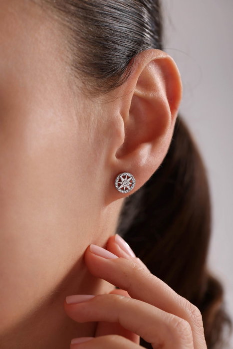 Heliophilia Silver Pendientes de Plata de Ley 925 con Circón